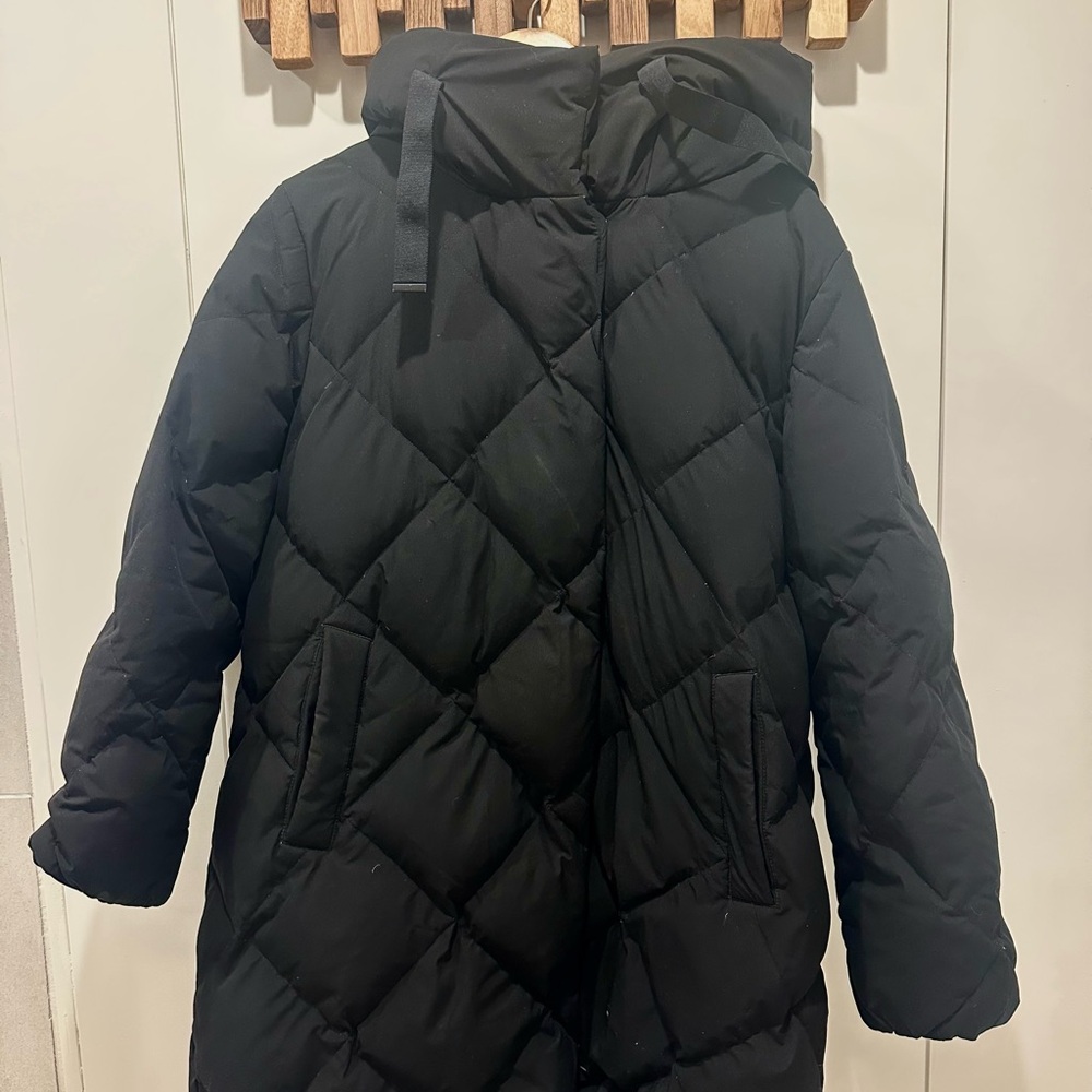 Sanctuary Black Quilted Hooded Puffer Coat